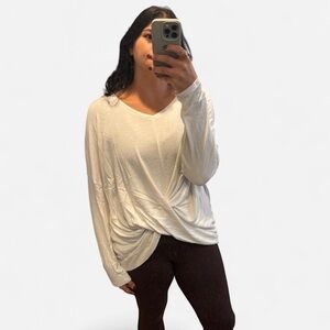 White V-Neck Crossover Sweater from Express